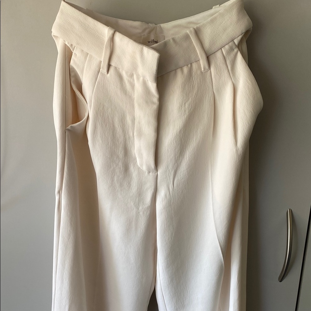 Wilfred Cream High-Waisted Wide-Leg Trousers